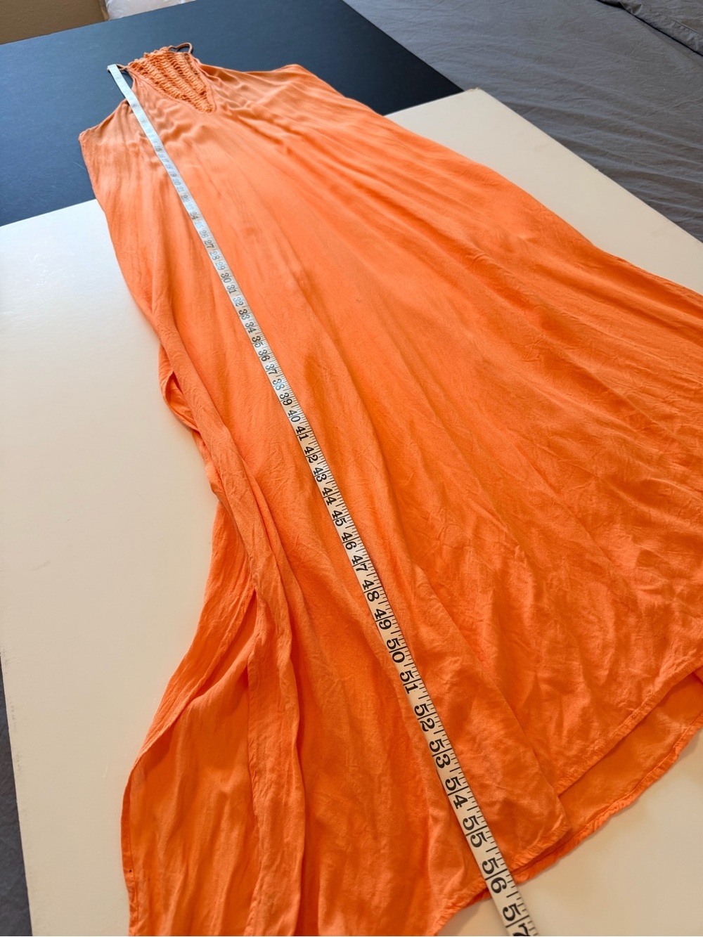 Acacia swimwear floorlength semi-sheer halter dress with crochet detail, size S - Picture 4 of 11
